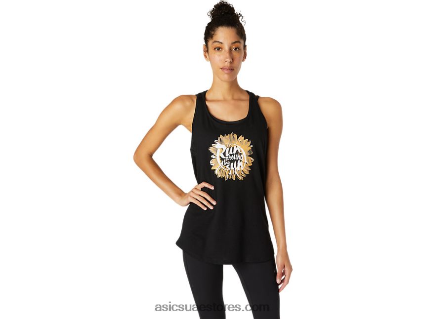 Asics أسود الأداء النساء يركضن حول ظهر سباق الشمس 2N24DJ4104 Asics أسود الأداء النساء يركضن حول ظهر سباق الشمس 2N24DJ4104